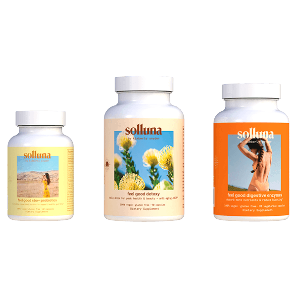 Feel Good Starter Kit of individual bottles of Detoxy 2.0, Digestive Enzymes and SBO Probiotics